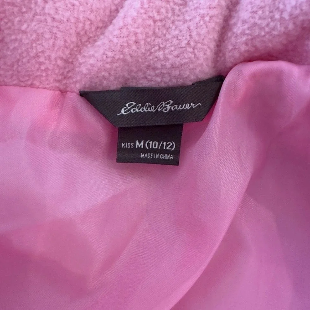 Eddie Bauer Girls 3-in-1 Winter Jacket Pink Pastel Hooded Puffer Coat M 10/12